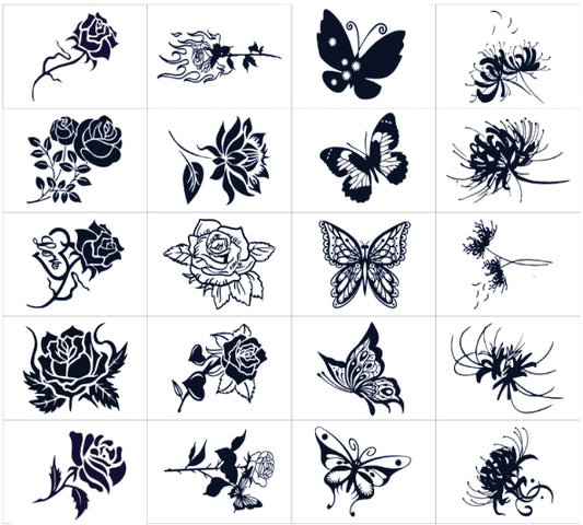 Flower and Butterfly Pack(40 tattoos)